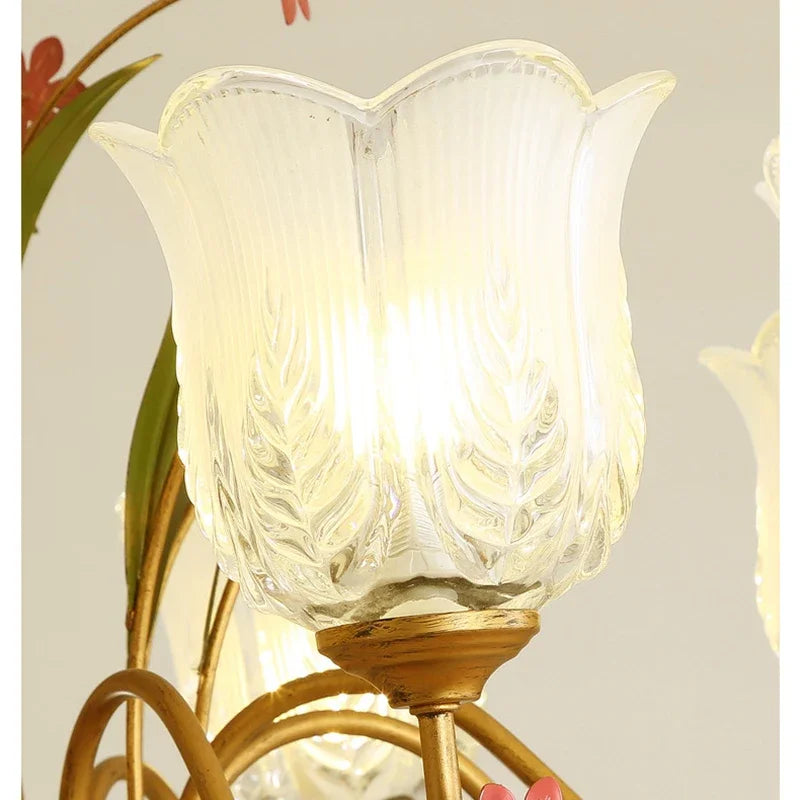 Afralia™ French Romance Flower Chandelier LED Hanging Light for Home Decor