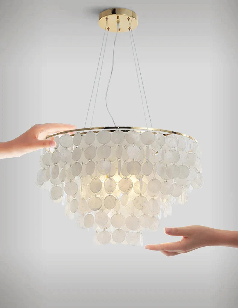 Afralia™ Nordic Luxury Shell Chandelier for Dining Room and Living Room Lighting