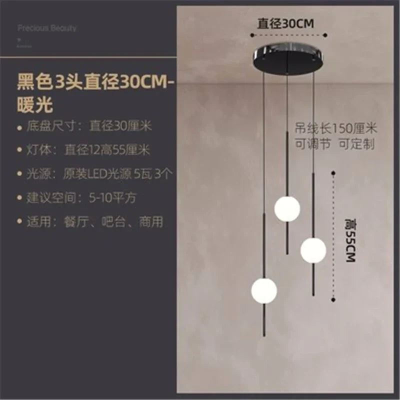 Afralia™ Glass Ball LED Ceiling Chandelier for Home Decor and Lighting