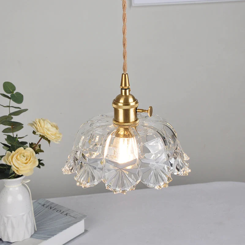Afralia™ Brass Glass LED Pendant Lights: Modern Nordic Hanging Lamp for Home Decor