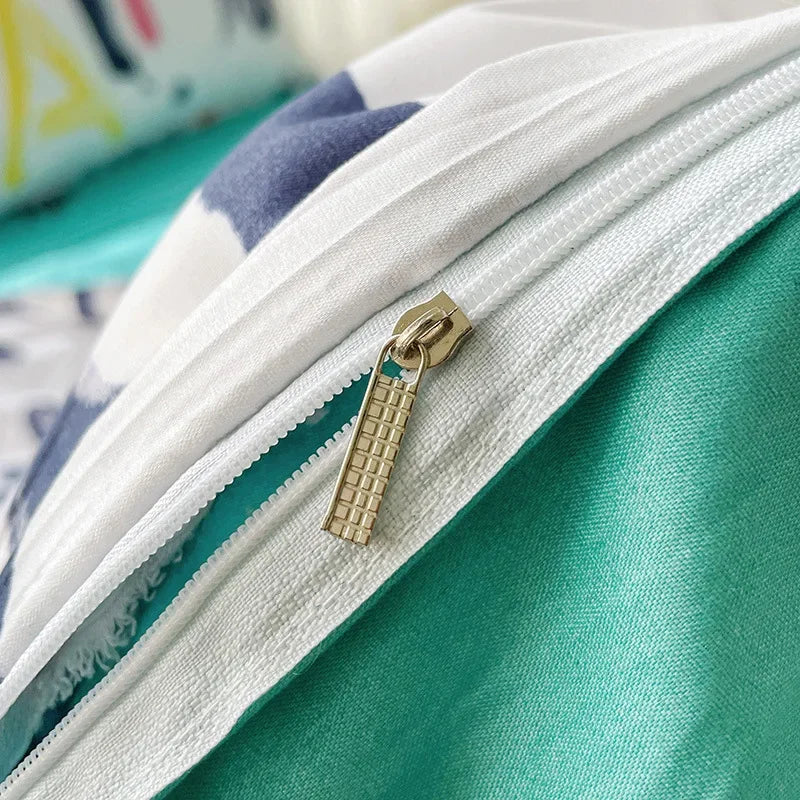 Afralia™ Nordic Style Letter Print Bedding Set, Single/Double/Queen/King Size, Soft & Non-Pilling Comforter Kit.