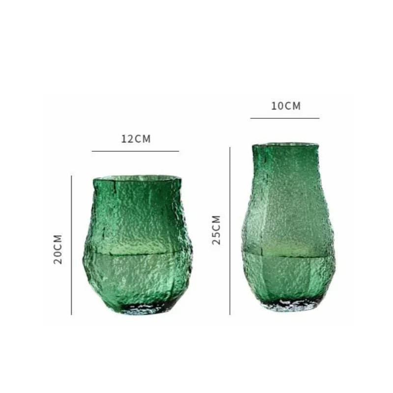 Afralia™ Green Transparent Glass Vase for Flower Arrangement & Home Decor