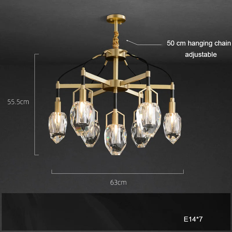 Afralia™ Crystal Chandelier Ceiling Light Modern Design for Living Room Dining Area