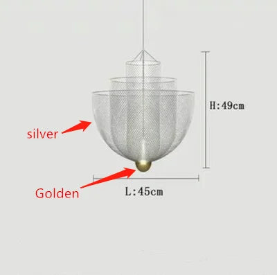 Afralia™ Grid Meshmatics Dimmable LED Chandelier Pendant - Modern Metal Design