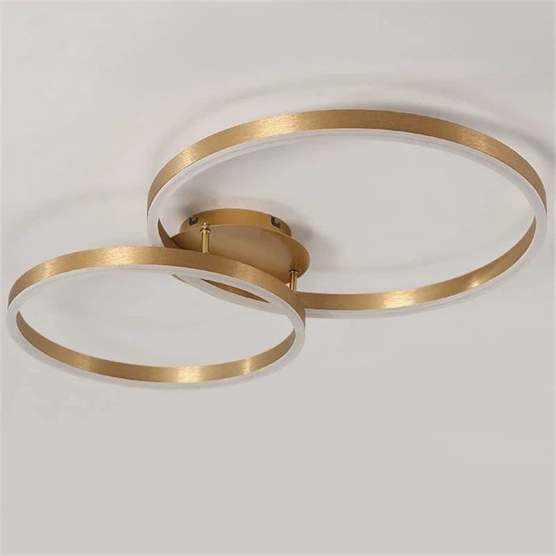 Afralia™ Golden Coffee LED Ceiling Light with Acrylic Lampshade for Creative Living Room Fixtures