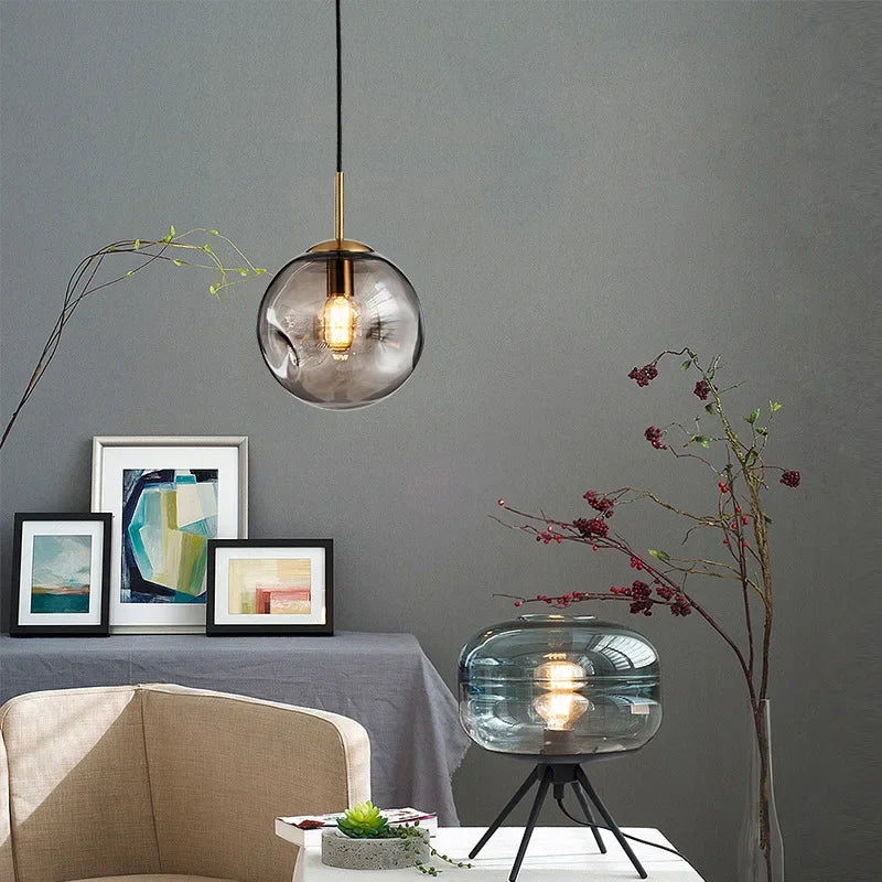 Afralia™ Modern Glass Ball Ceiling Chandelier - Bubble Pendant Lamp