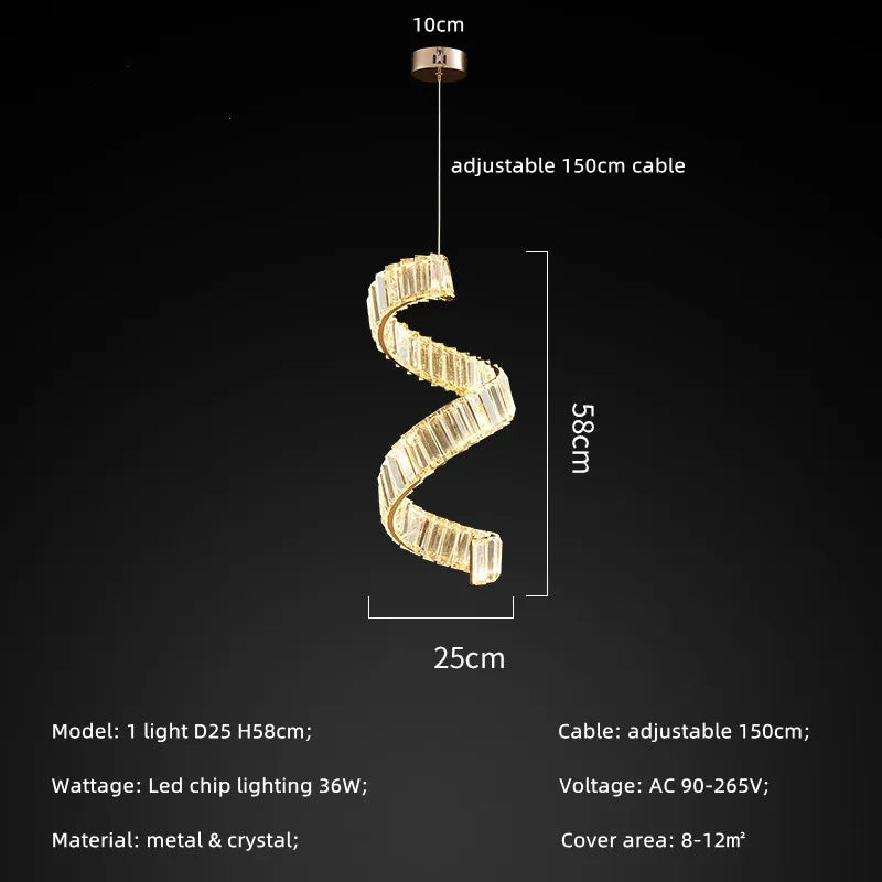 Afralia™ Luxury LED Chandelier with K9 Crystals for Home Suspension