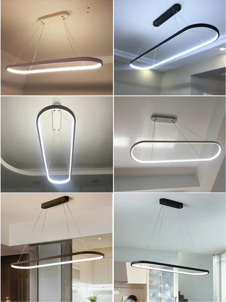 Afralia™ Modern LED Chandeliers for Kitchen Dining Living Room Ceiling Pendant Light