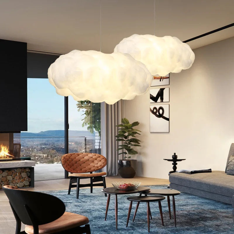 Afralia™ White Cloud LED Pendant Light for Home, Restaurant, Hotel - Nordic Style