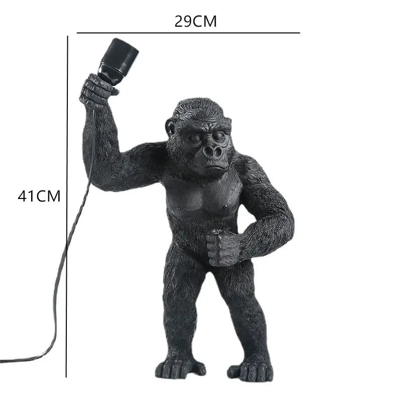 Afralia™ Resin Monkey Table Lamp: Decorative Gorilla Bedroom Light Fixture