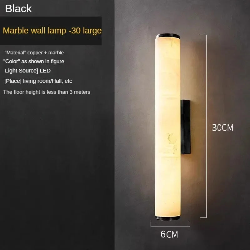 Afralia™ Copper Marble Wall Lamp Modern Luxury Living Room Bedroom Light