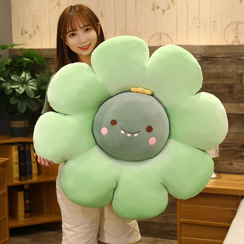 Afralia™ Sun Flower Plush Chair Cushion - Soft Cartoon Throw Pillow