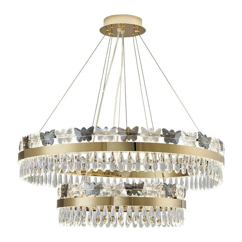 Afralia™ Crystal Butterfly Living Room Lamp: Luxury Postmodern Dining Room Lighting