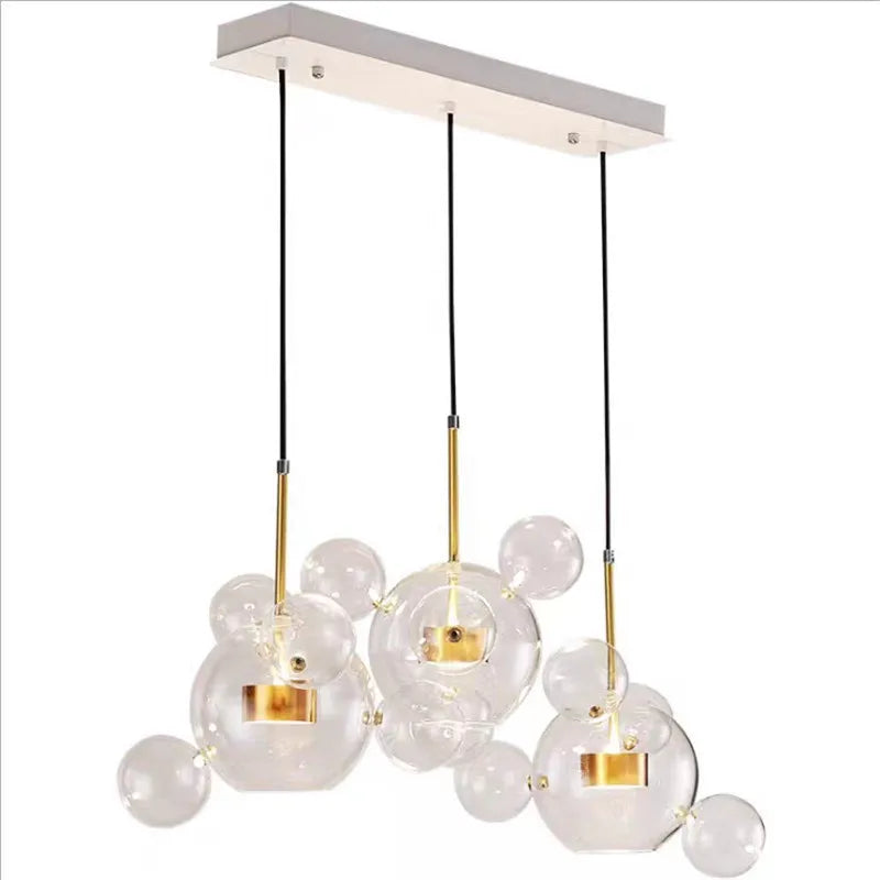 Afralia™ Nordic Mickey LED Glass Ball Pendant Light for Home Decor and Kitchen Lighting