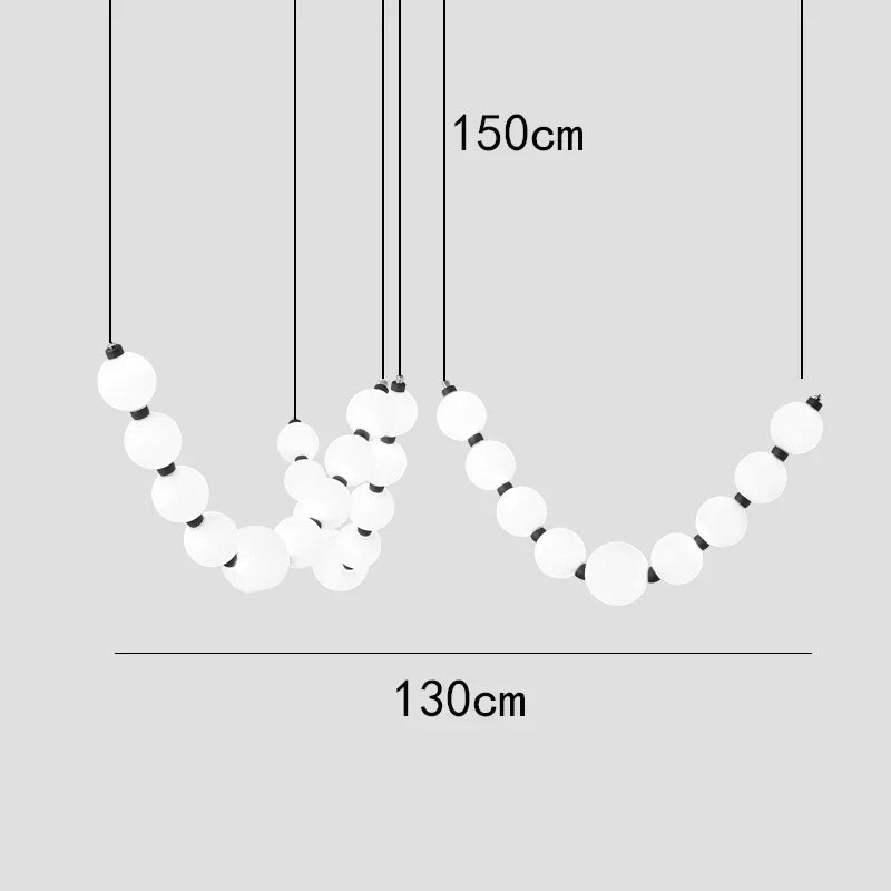 White Bead Pendant Necklace by Afralia™: Modern Chandeliers & Lamps for Home Decor