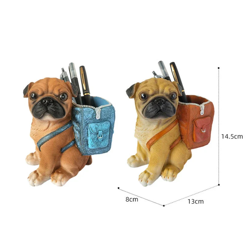 Afralia™ Puppy Resin Pen Holder: Cute Desktop Decoration & Storage Organizer