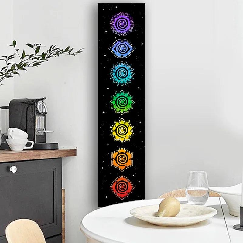 Afralia™ Rainbow Chakras Tapestry for Meditation and Yoga Home Decor