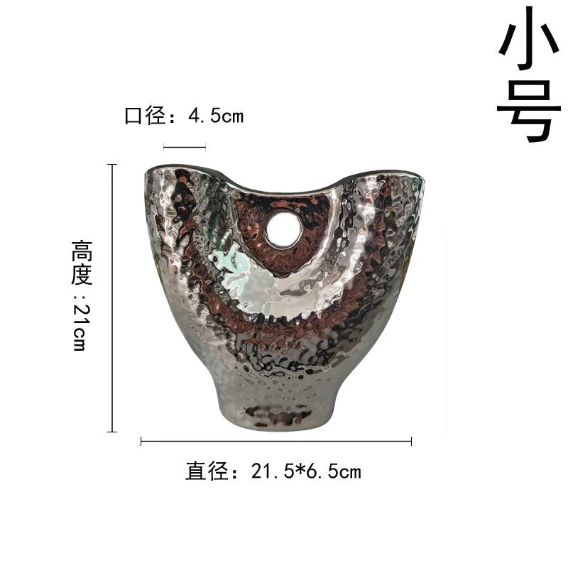 Afralia™ Gold Vase with Hollow Branches - Ceramic Home Decor Accessory