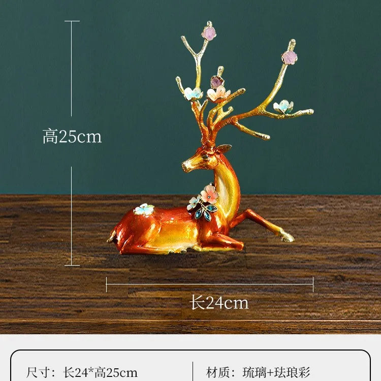 Afralia™ Deer Peace Porch Decoration Set for Luxe Living Room TV Cabinet
