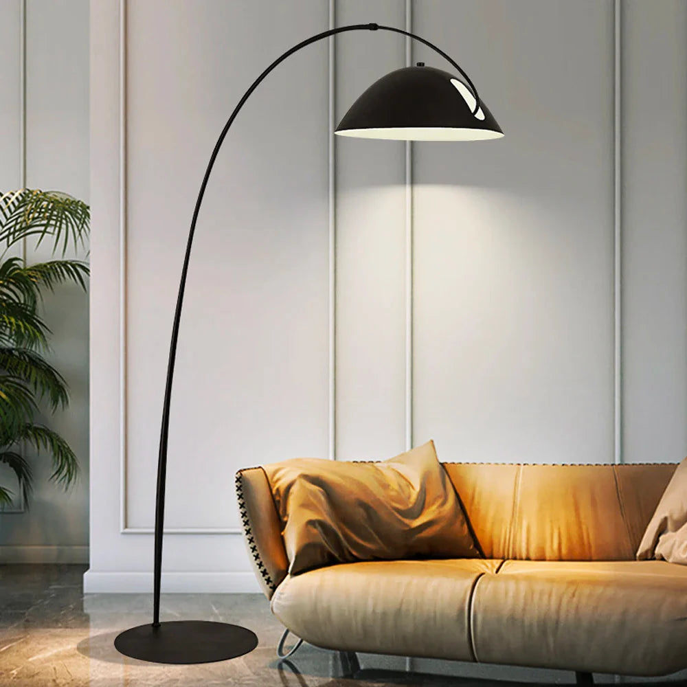 Afralia™ Aluminum Shade Black LED Floor Lamp for Living Room & Bedroom