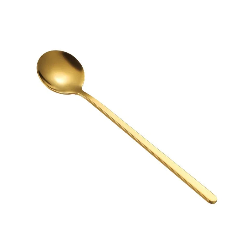 Afralia™ Stainless Steel Round Head Coffee Spoon for Honey Dessert Mixing