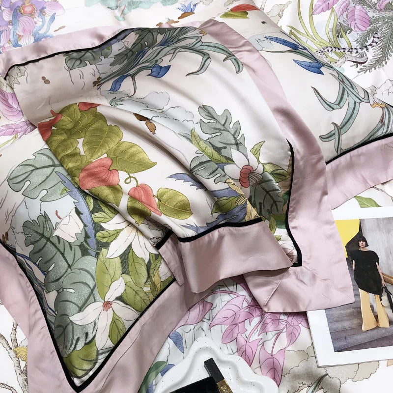 Afralia™ Eucalyptus Lyocell Flowers Duvet Set with Sheet & Pillowcases