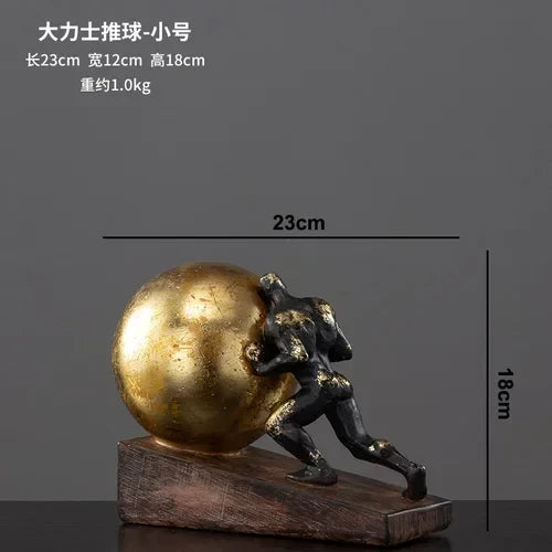 Resin Gymnast Art Sculpture by Afralia™ - Abstract Figure Statue for Home Decor