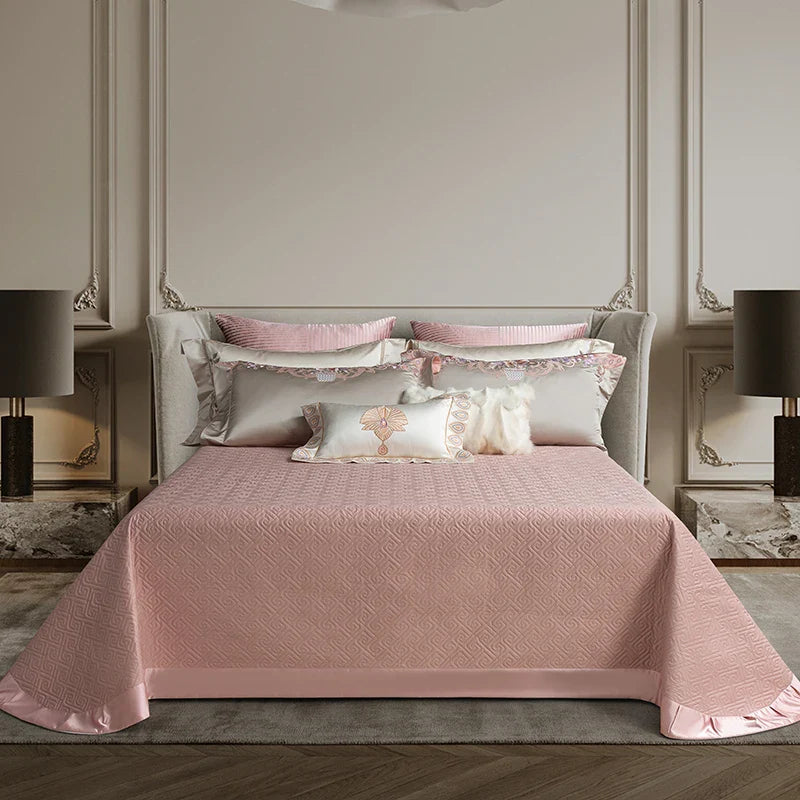 Afralia™ Svetanya Embroidery Bedding Set - Queen/King Size Linens, Comforter Cover, Sheet, Pillowcase