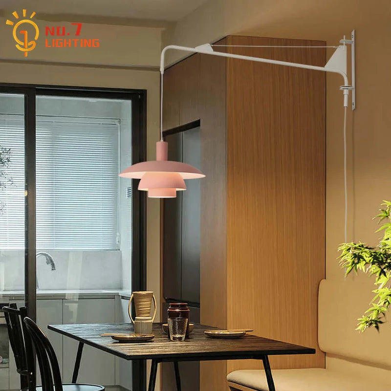 Afralia™ Cream Wind Rotating Wall Lamp Swing Arm for Interior Lighting
