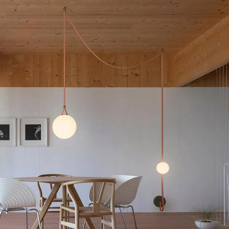 Afralia™ Glass Ball Pendant Light: Modern loft lighting for living room, dining room, stairwell.