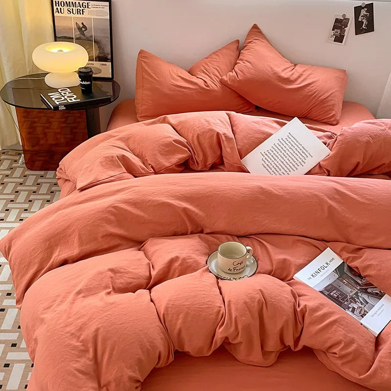 Afralia™ Cotton Bedding Set: Soft Duvet Sheets, Pillowcases, Comforter Set - All Seasons Comfort