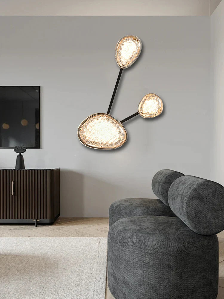 Afralia™ Stone Shaped LED Acrylic Wall Sconce Ceiling Light