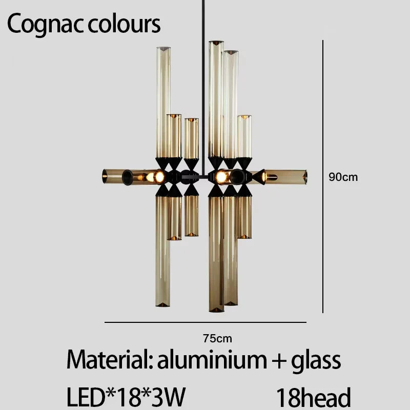 Afralia™ Glass Tube Chandelier: Modern LED Pendant Lamp for Living Room, Bedroom, Cafe, and Dining Room.