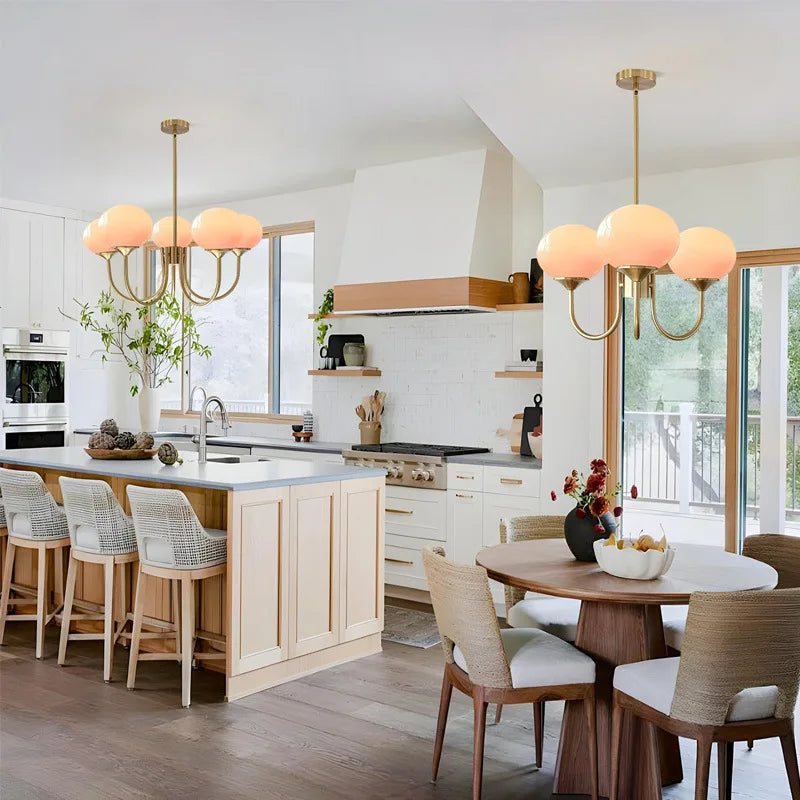 Afralia™ Glass Ball Chandelier Pendant Light for Living Dining Room