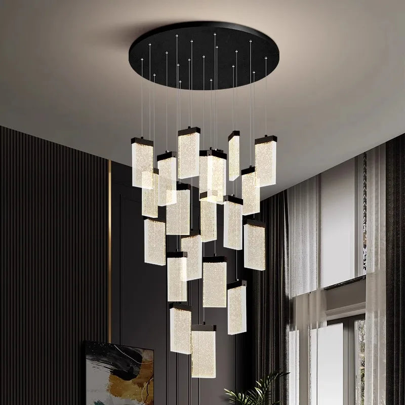 Afralia™ Modern Stair Chandelier Pendant Lights | Indoor Ceiling Lamp LED Chandeliers for Living Room
