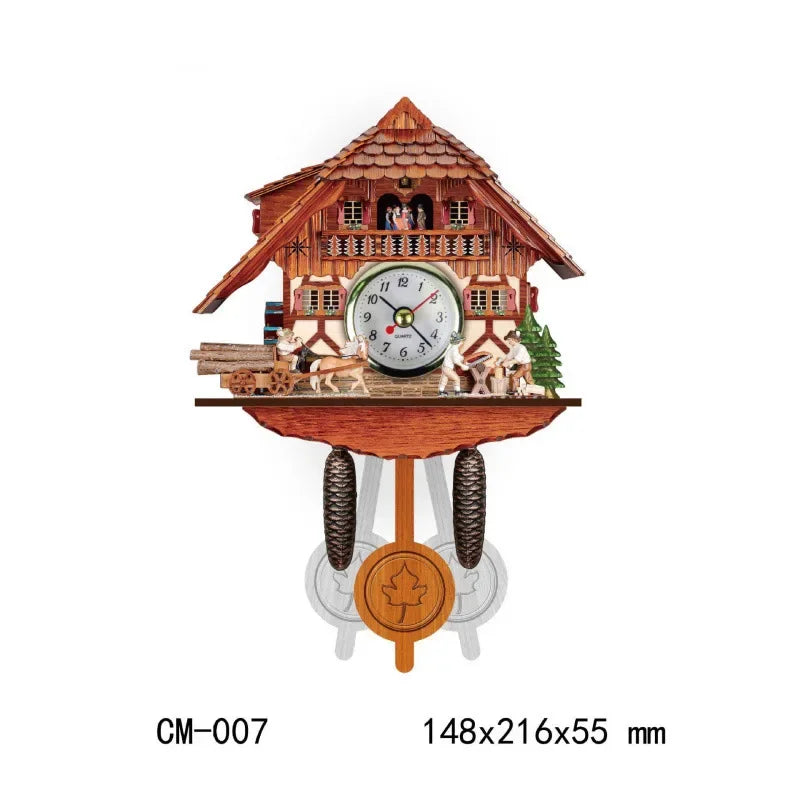 Afralia™ Wooden Cuckoo Clock: Handmade Traditional Wall Clock for Home Decor