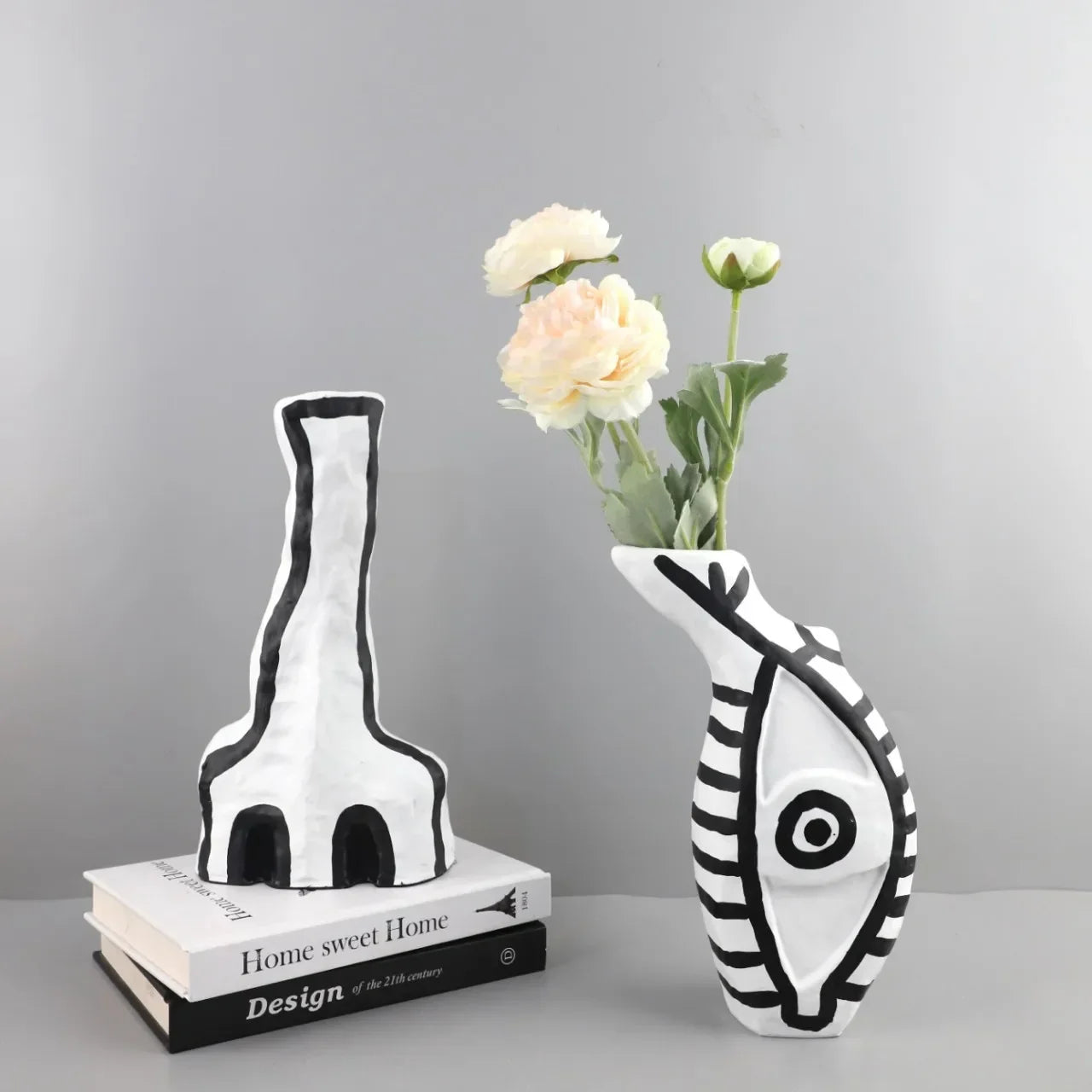 Afralia™ Abstract Geometric Eye Pattern Vase Resin Handicraft Room Decoration