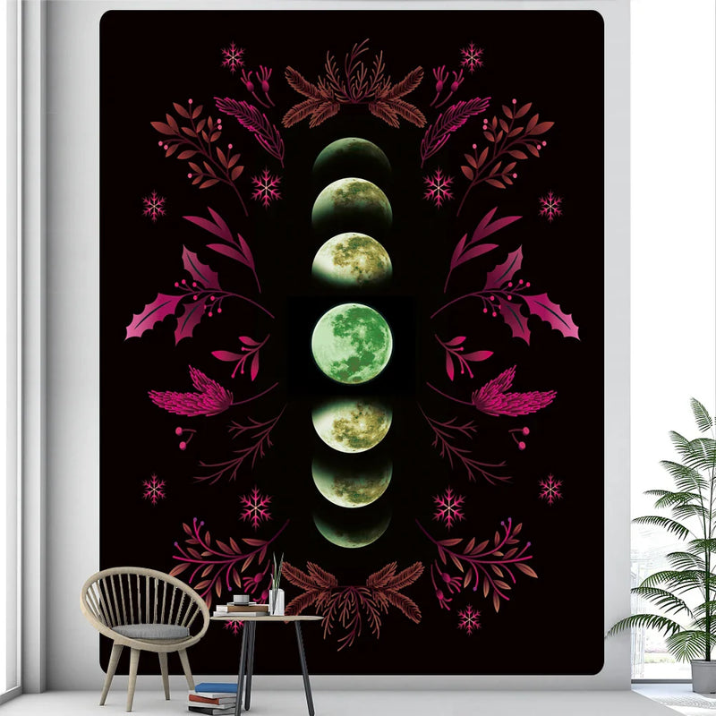 Moon Tarot Psychedelic Tapestry for Boho Home Decor - Afralia™ Mandala Wall Art