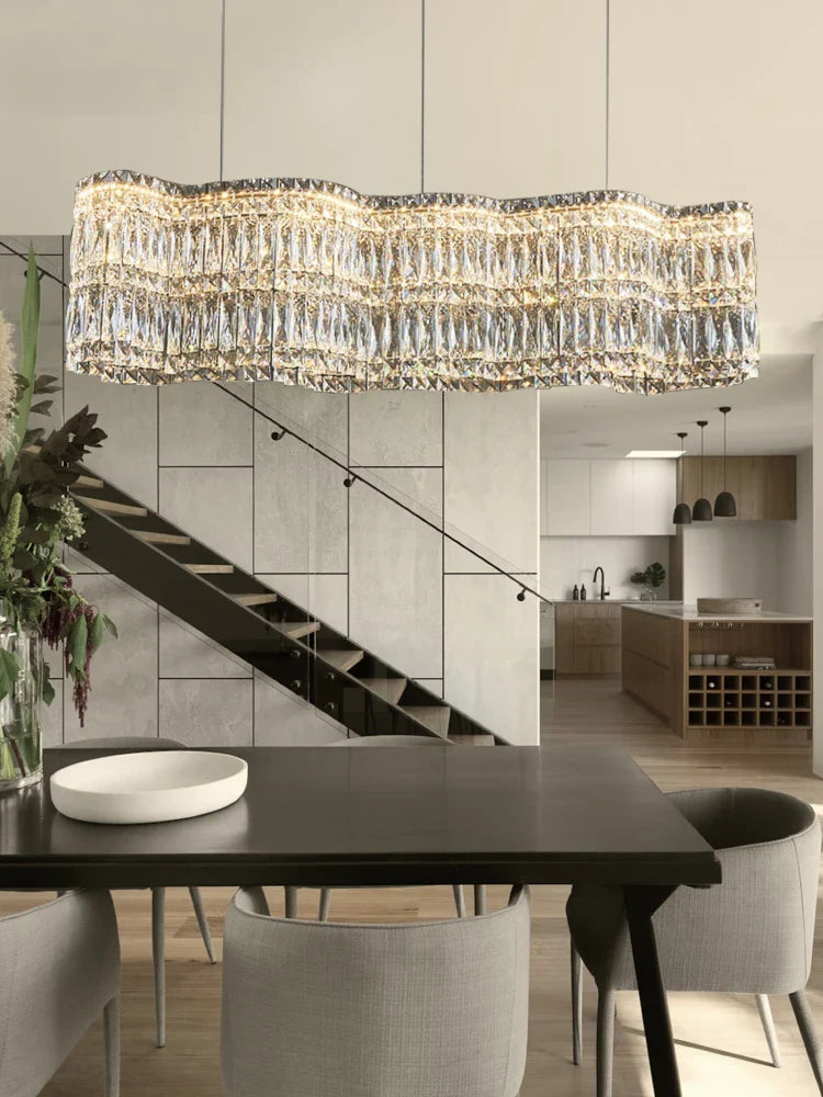 Afralia™ Crystal Chandelier Pendant Light, Elegant Hanging Lamp Fixture