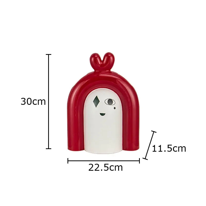 Afralia™ Ceramic Poker Face Vase: Artificial Flower Desk Decoration & Room Decor