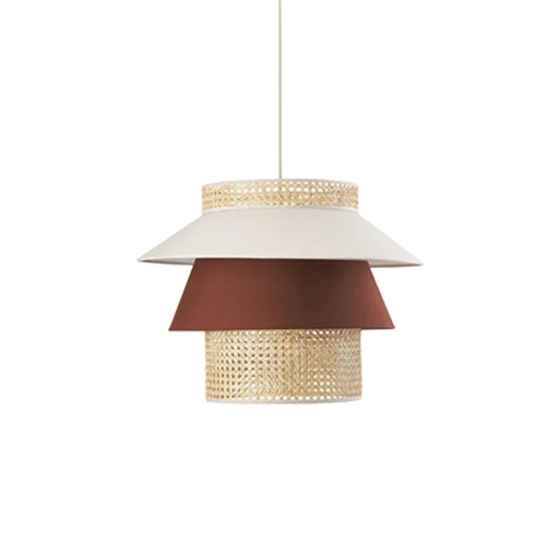 Afralia™ Retro Wabi Sabi Rattan Pendant Light Fixture for Dining Room