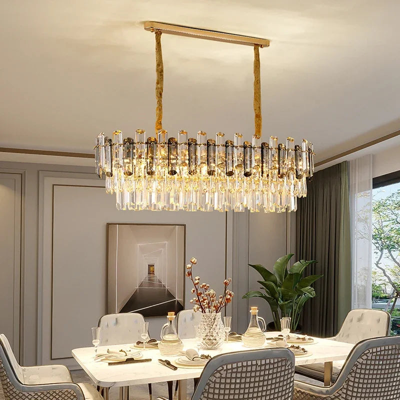 Afralia™ Crystal Pendant Chandelier: Elegant LED Lighting for Home Decor
