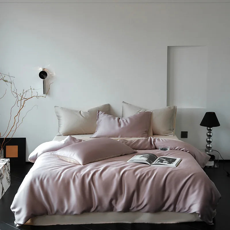 Afralia™ Silk Comforter Set: Super Soft Cooling Bedding in Solid Colors