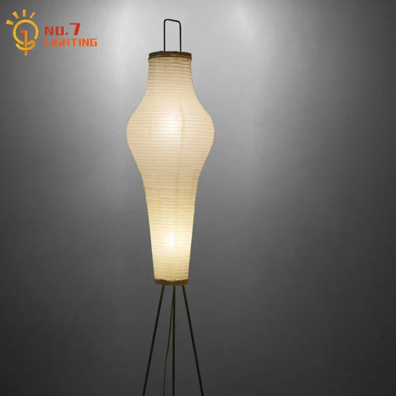 Afralia Wabi-sabi Tripod Floor Lamp - Noguchi Inspired Art Decor for Living Room