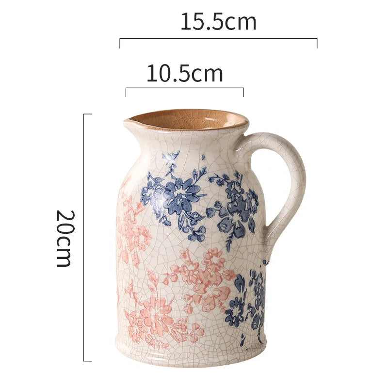 Afralia™ Blue & White Ceramic Vase, Chinese-style Handcrafted Flower Vase - Home Decoration