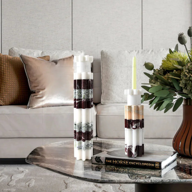 Afralia™ Marble Candle Holders for Taper Candles - Elegant Table Decor & Wedding Centerpiece