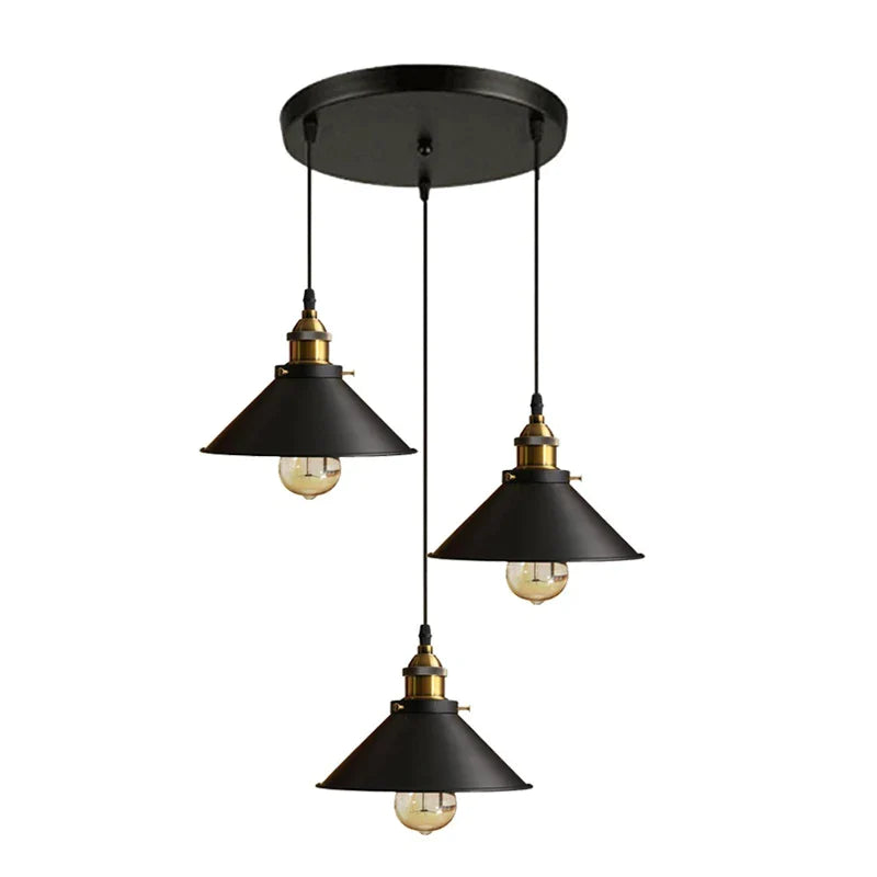 Afralia™ Industrial Ceiling Chandelier for Kitchen Bedroom Restaurant Home, Black/White, 3 Heads