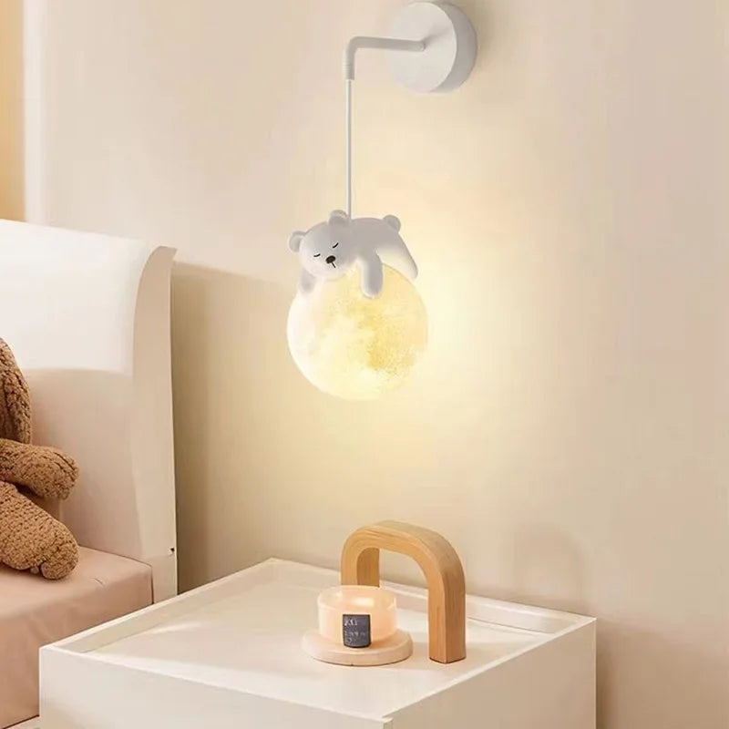 Afralia™ Moonlight LED Wall Lamp for Bedroom and Children's Room Decor