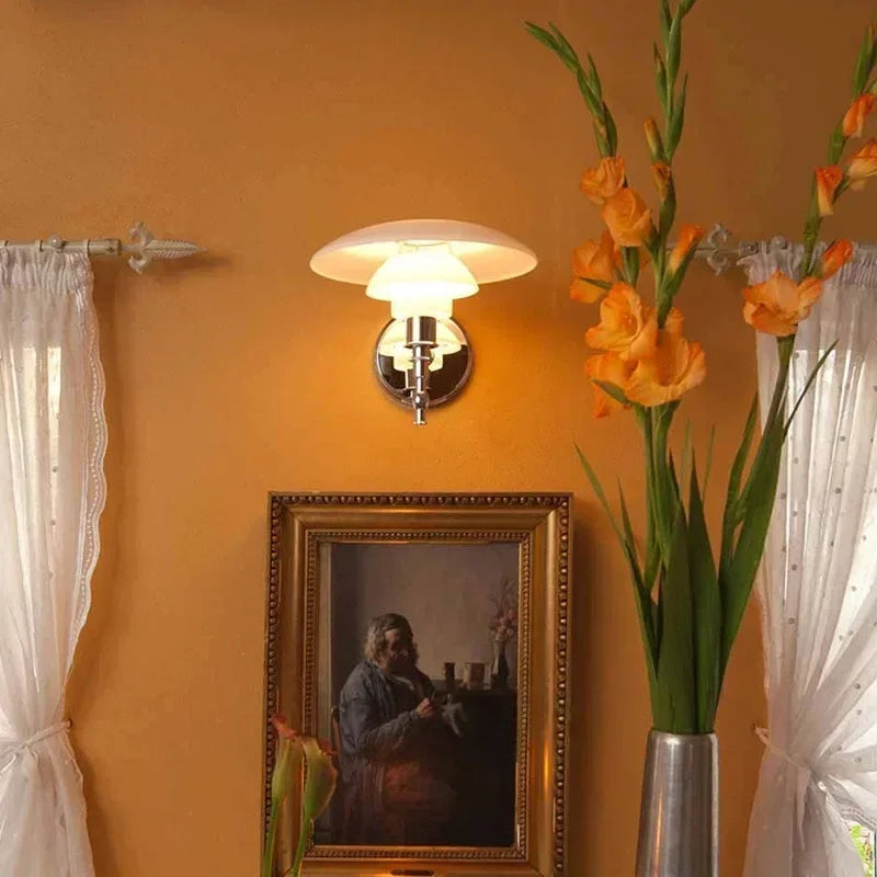 Afralia™ Glass Wall Sconce Light for Bedroom with Replaceable E27 Bulb