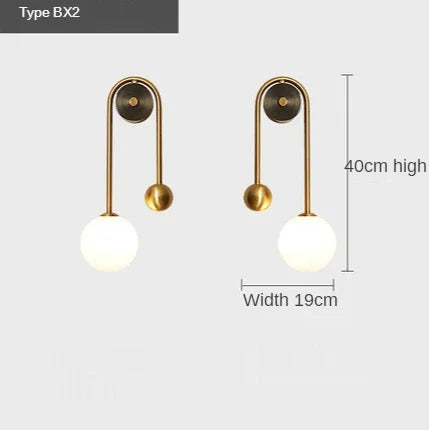 Afralia™ Glass Ball LED Wall Lamp: Modern Round Gold Iron Light for Bedroom, Living Room